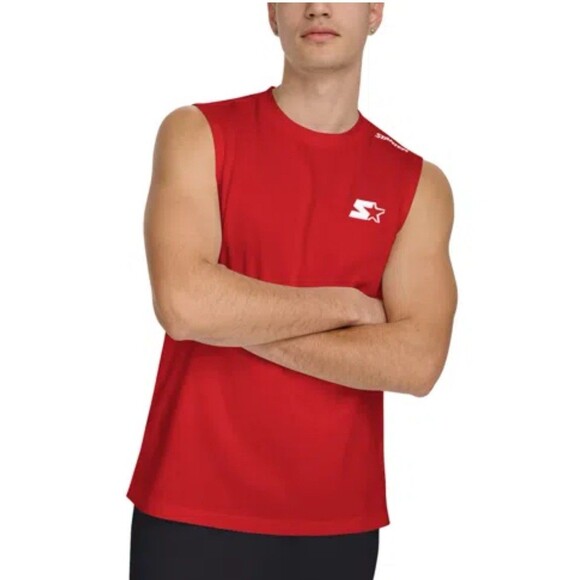 Starter Size Large NWT Logo Graffic Sleeveless Athletic Shirt Red - Picture 1 of 7